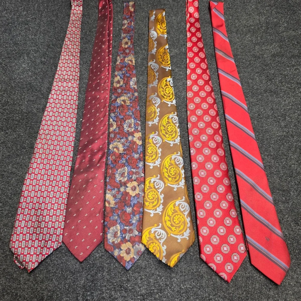 Vintage Designer Tie Lot 6pc Christian Dior Zegna Wembley Silk Blend Mixed Tie